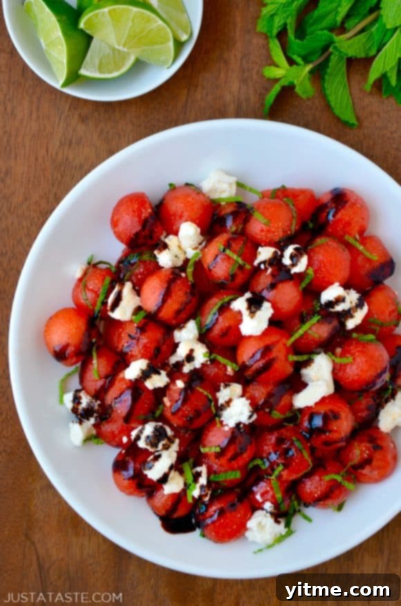 Watermelon Salad with Balsamic Syrup Recipe