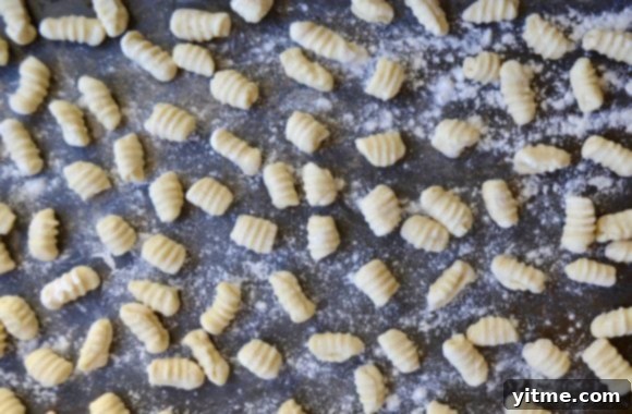 Repurposed Mashed Potato Gnocchi 4 Mashed potato gnocchi on floured service