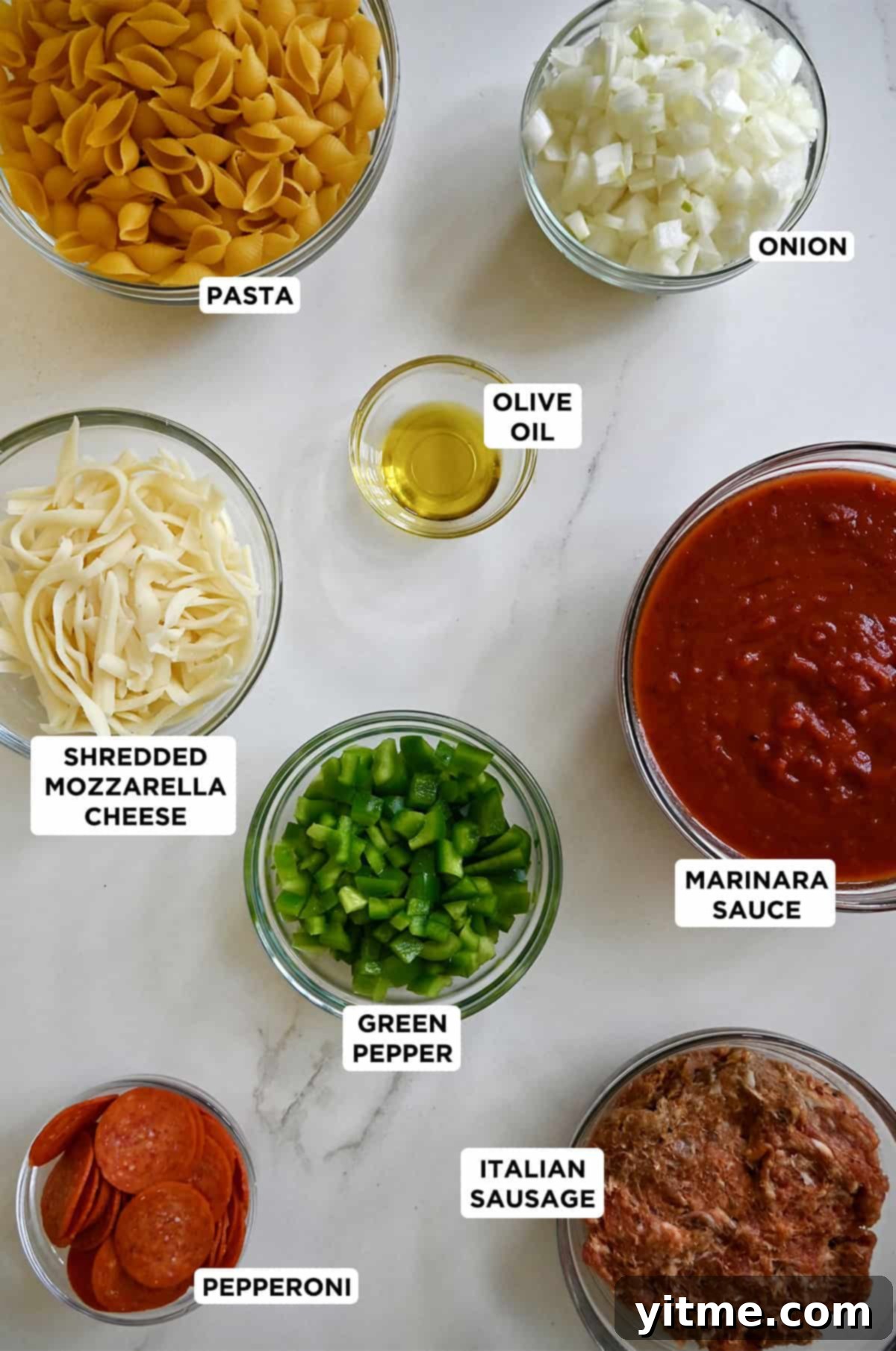 Pizza casserole ingredients