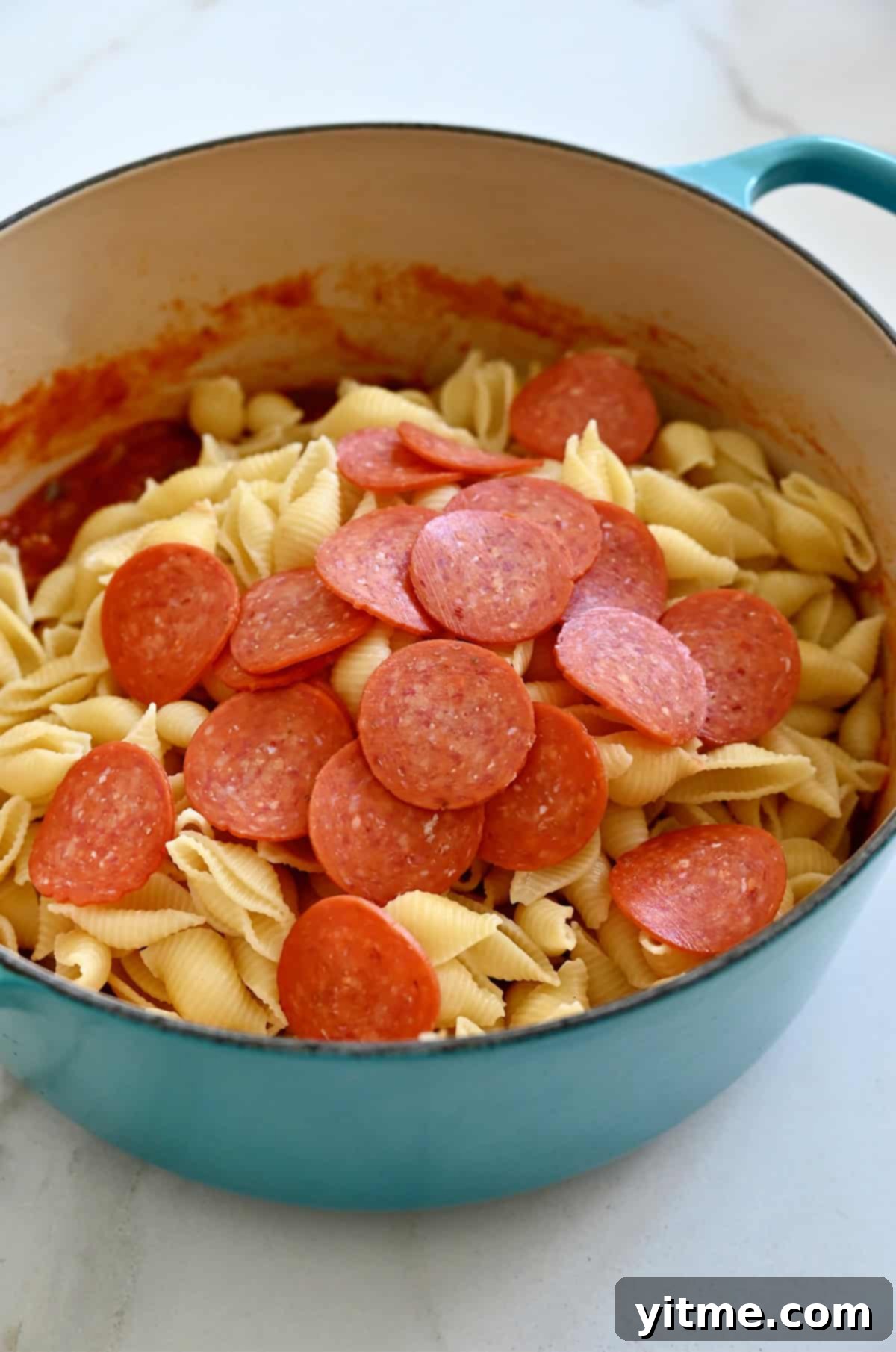 Combined pasta and sauce