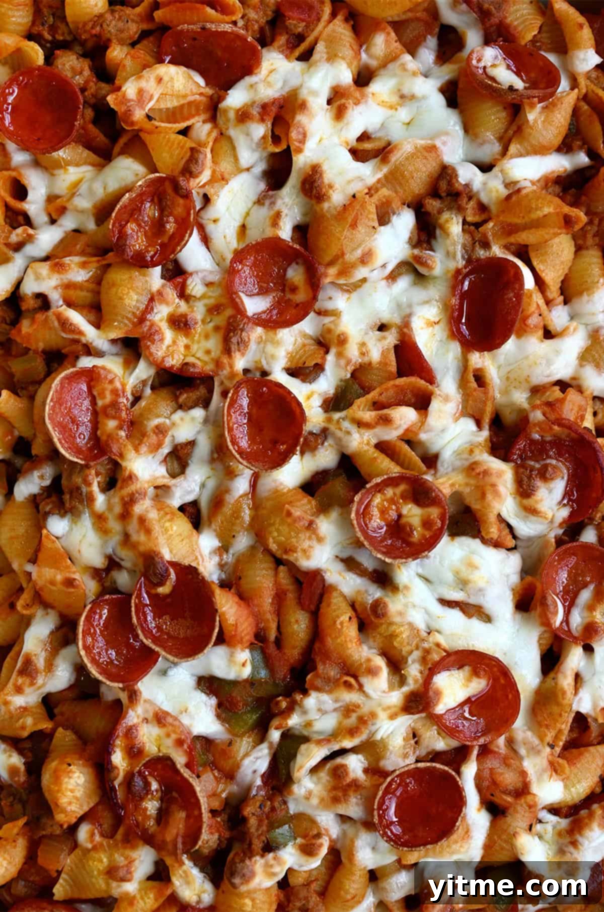 Finished pizza pasta casserole