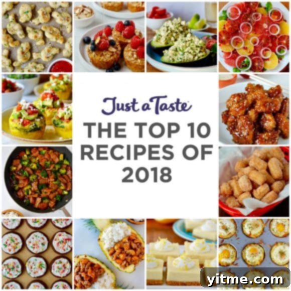 A collage of the Top 10 Recipes of 2018 on Just a Taste