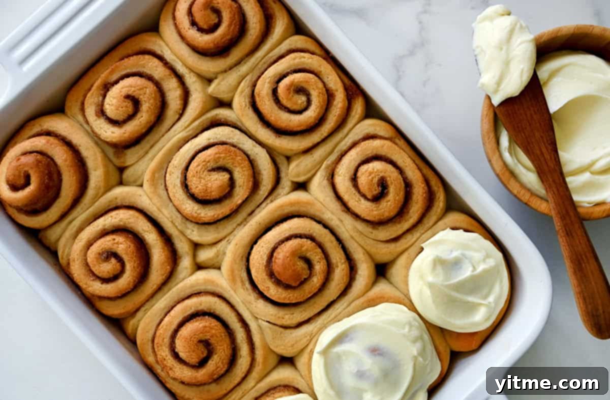 Homemade cinnamon rolls with cream cheese frosting