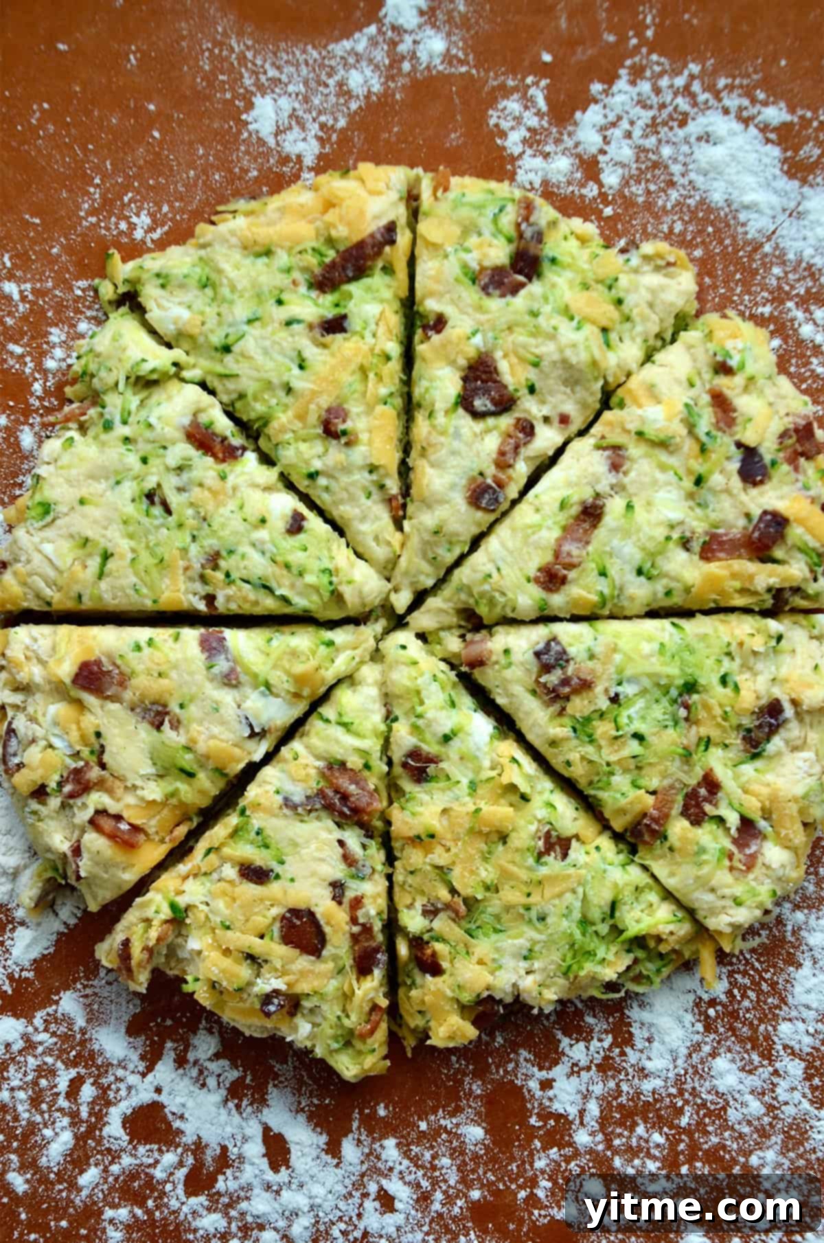 Cut Zucchini Scone Dough