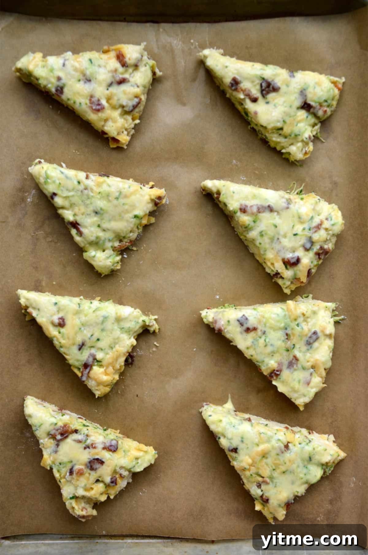 Unbaked Zucchini Scones