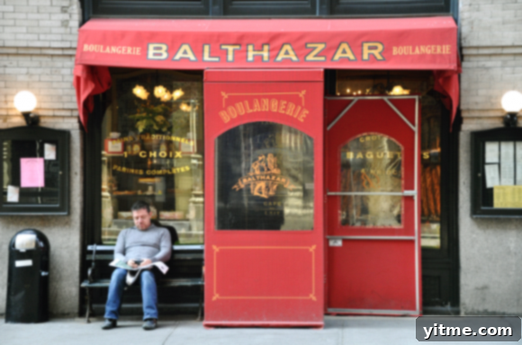 Balthazar Bakery Interior Interior of Balthazar Bakery, showing pastries and bread