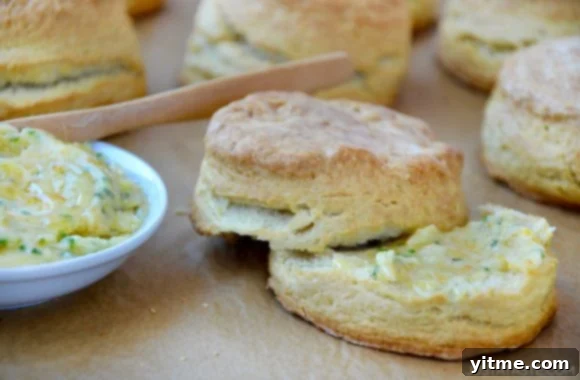 No-Fuss Yeast-Free Breads: Quick & Simple Recipes 8 Easy buttermilk biscuit cut in half and topped with honey butter, a delicious and simple breakfast option