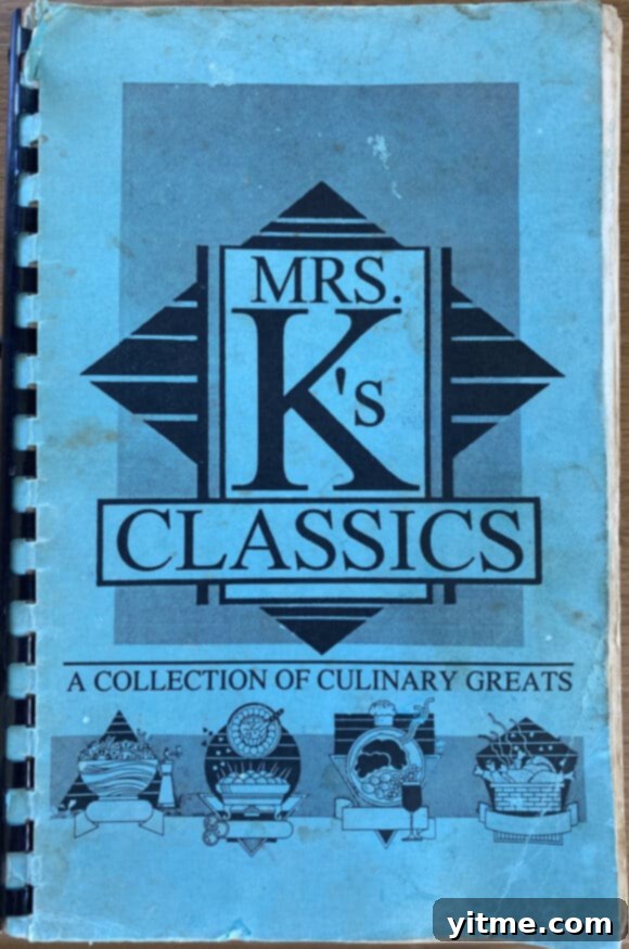 A vintage cookbook cover from the 1950s, hinting at the recipe's origins