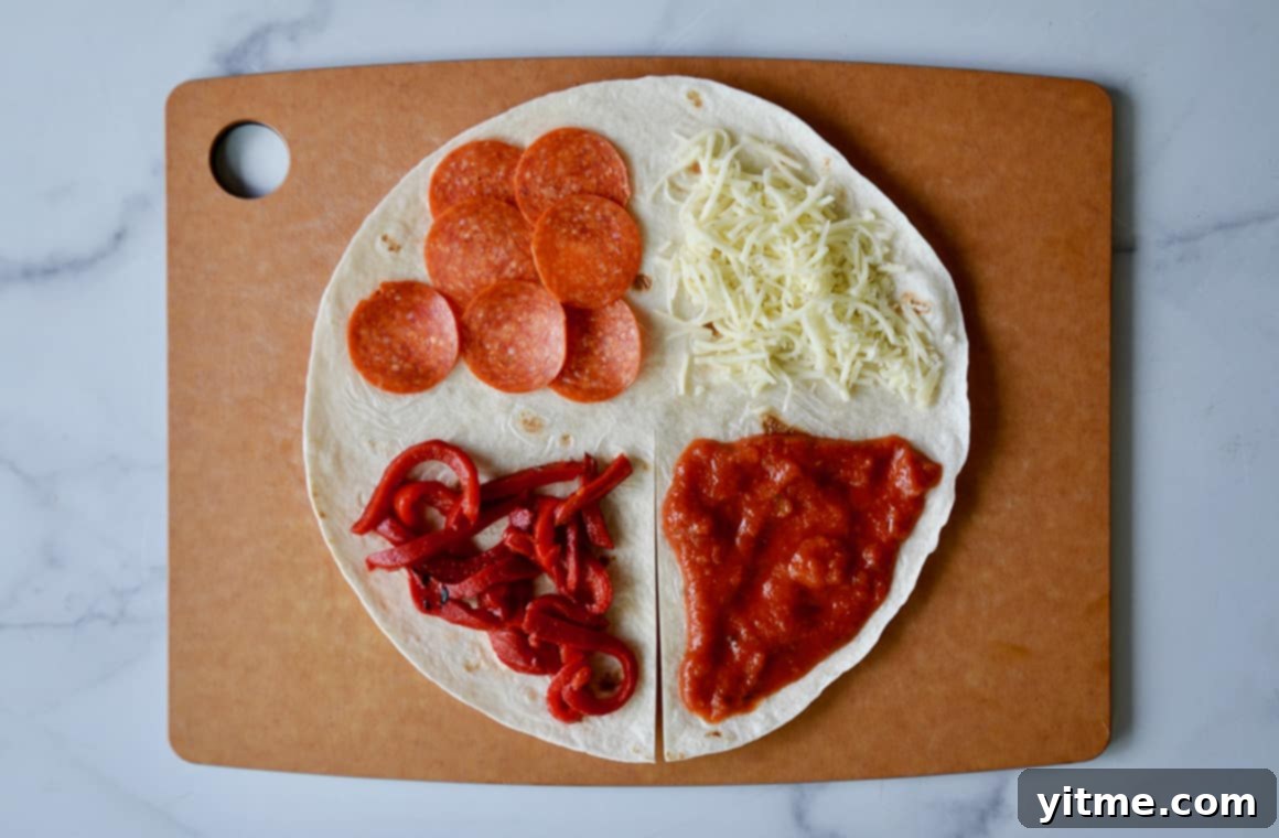 Tortilla Wrap Transformation 5 Step-by-step instructions for folding a tortilla wrap.