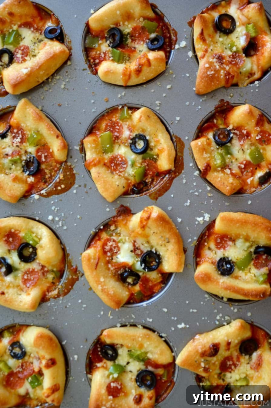 Muffin Tin Pizzas: Bite-Sized Fun 7 Close-up of Easy Cheesy Pizza Cups