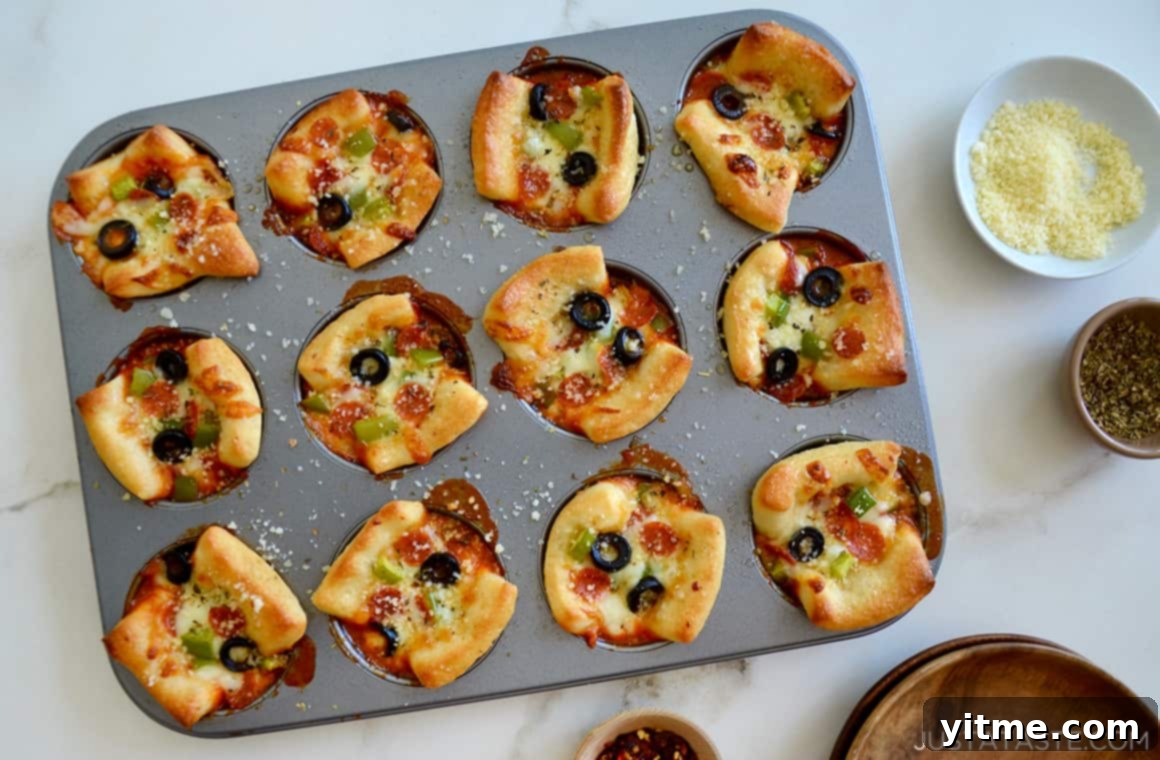 Muffin Tin Pizzas: Bite-Sized Fun 8 Mini Easy Cheesy Pizza Cups
