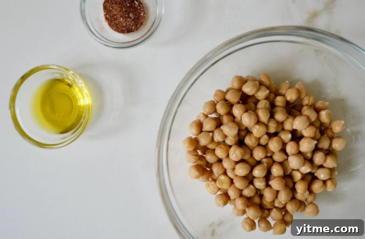 Ingredients for crispy chickpeas