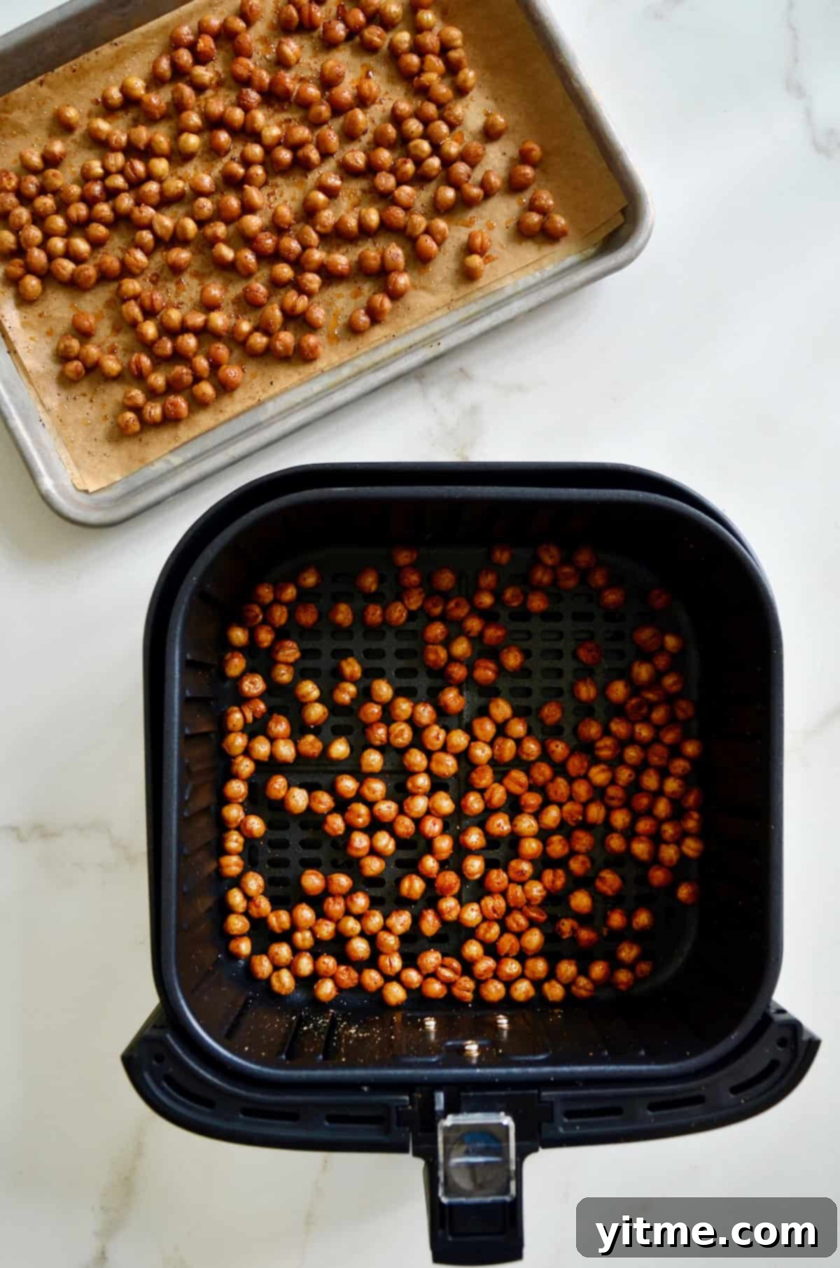 Crispy chickpeas in air fryer and oven