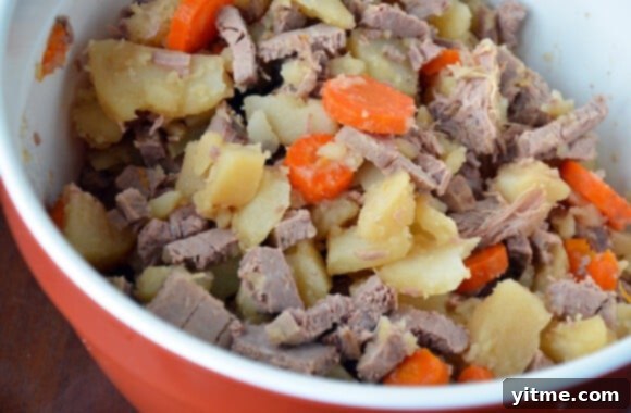 Fresh ingredients for a hearty Crock Pot hash Ingredients for slow cooker beef and bacon hash