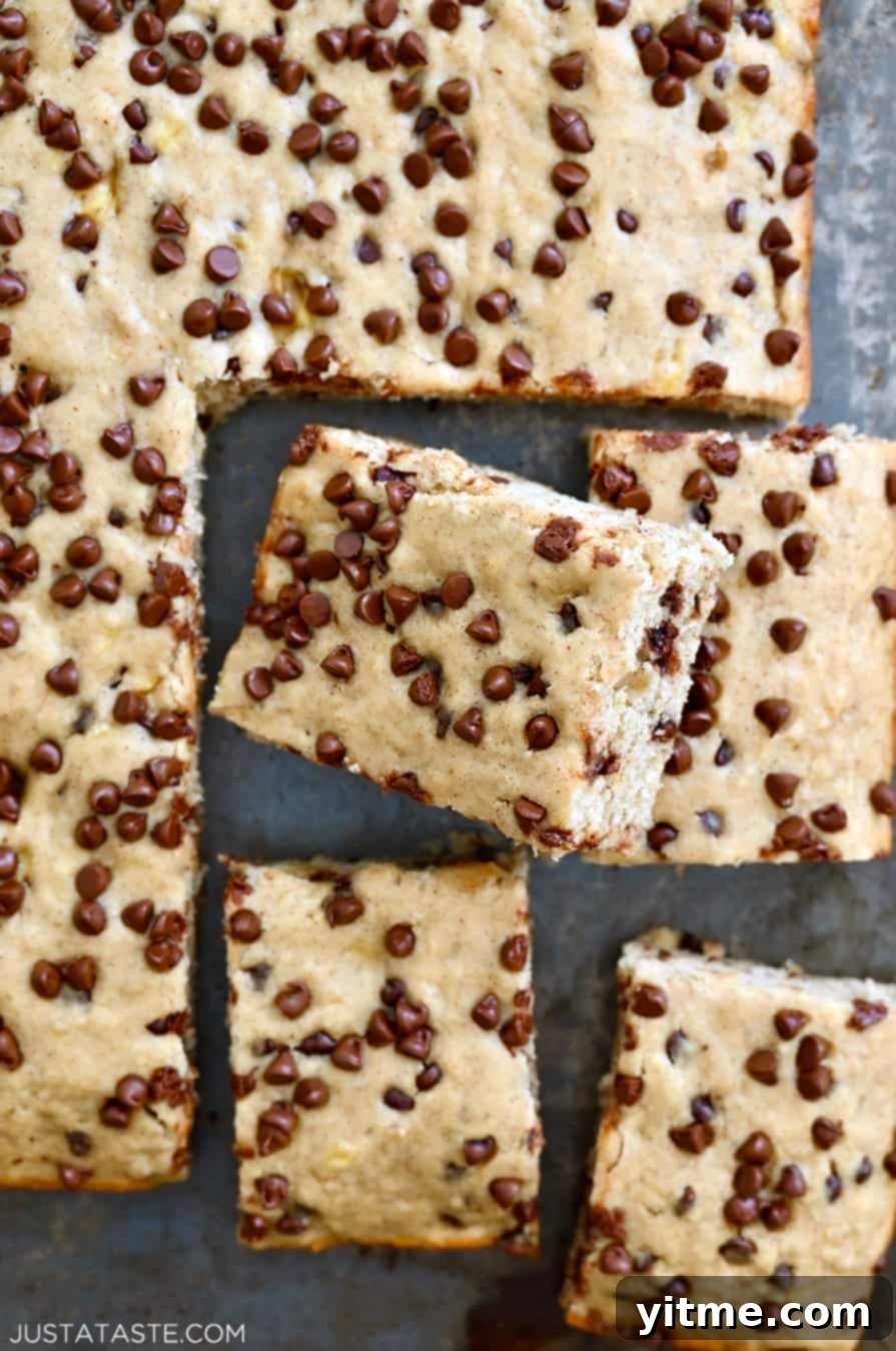 Banana bars cut into squares