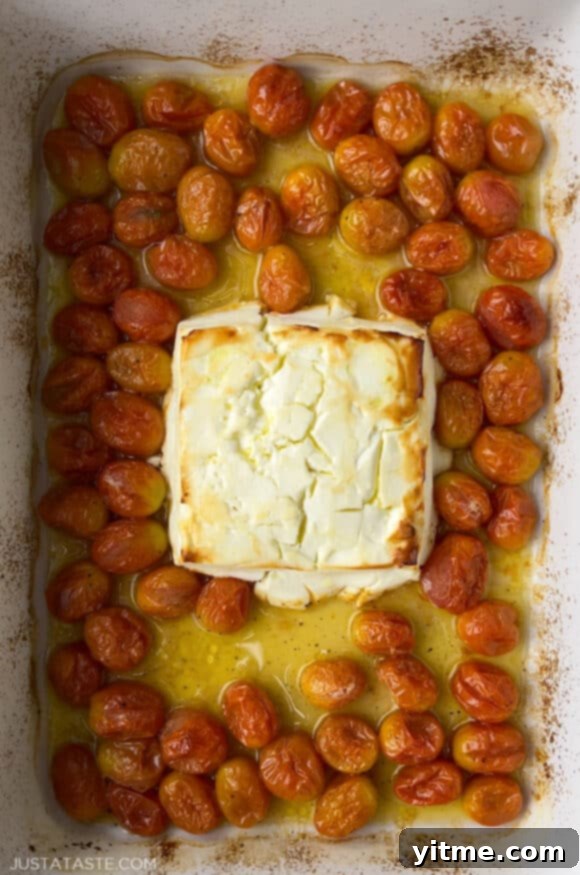 Top Recipes That Defined 2021 12 Baked feta in a baking dish with tomatoes