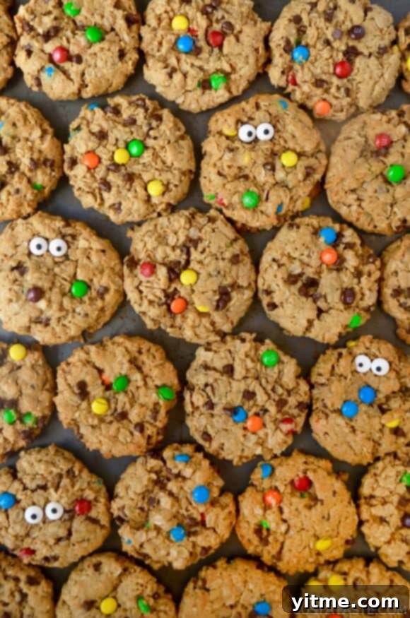 Top Recipes That Defined 2021 6 Monster Cookies studded with mini chocolate chips and M&Ms