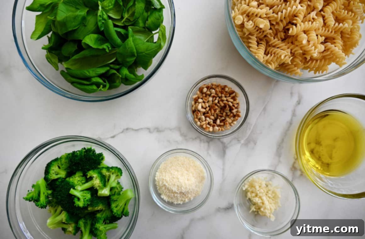 Ingredients for Broccoli Pesto Pasta
