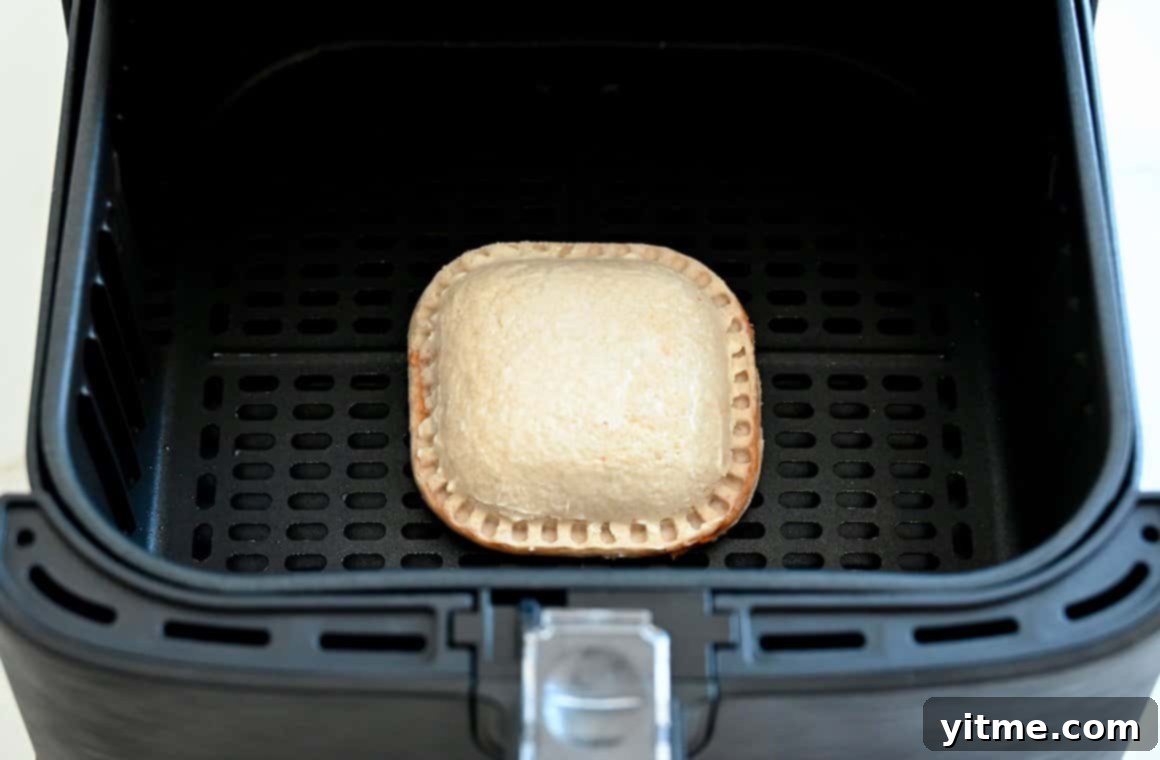 Warm and Gooey Air Fried PB&J 5 A peanut butter and jelly sandwich in an air fryer