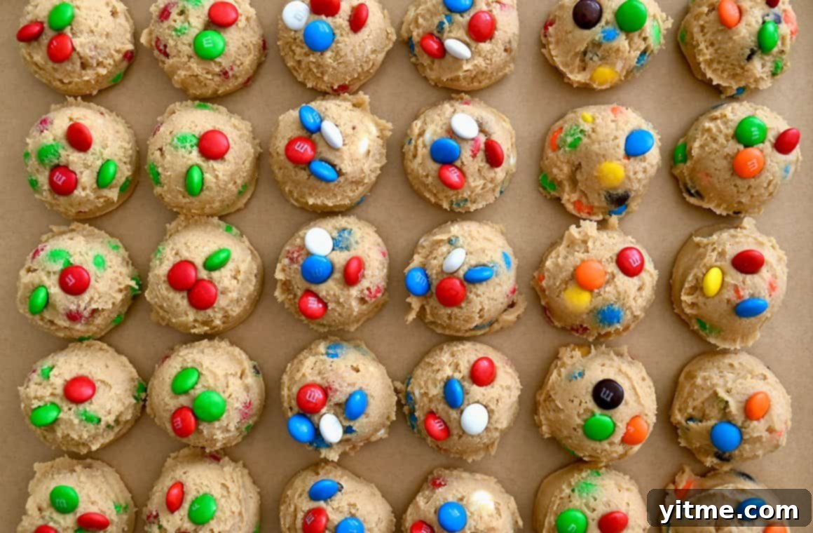 M&M's Soft Cookie Delights 5 Scooped dough studded with candy-coated chocolates