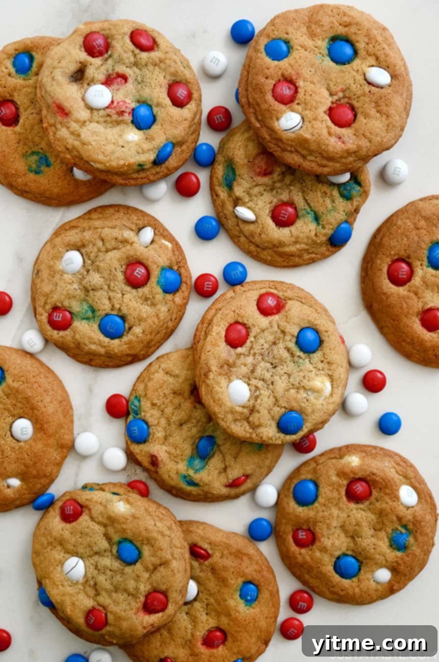 M&M's Soft Cookie Delights 9 4th of July M&M cookies