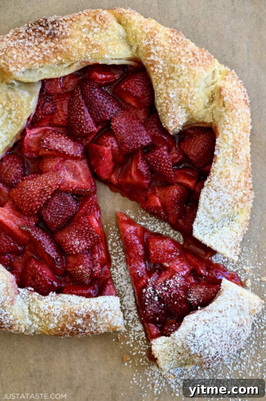 Puff Pastry Galette: A Simple Guide 7 Strawberry puff pastry galette dusted with powdered sugar