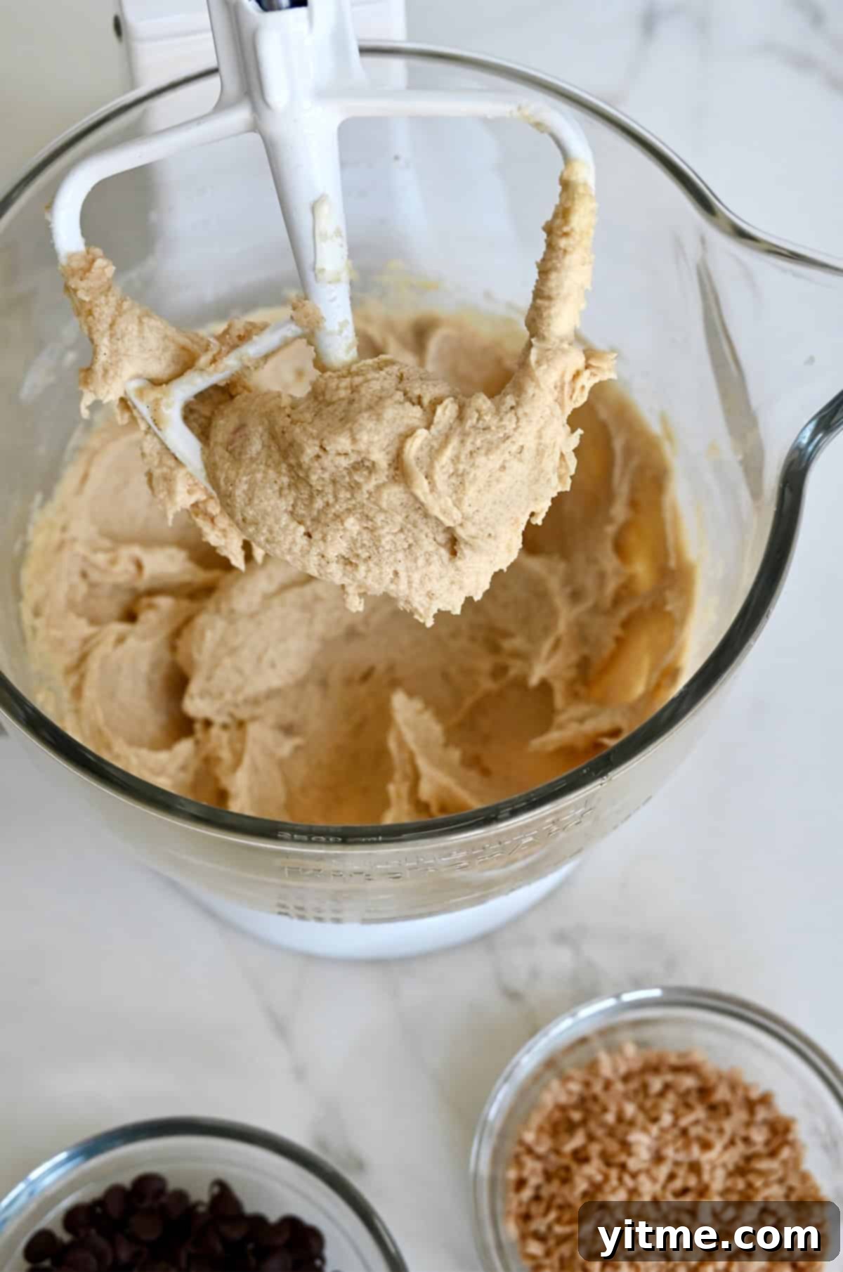 Butter, sugar, and egg mixture