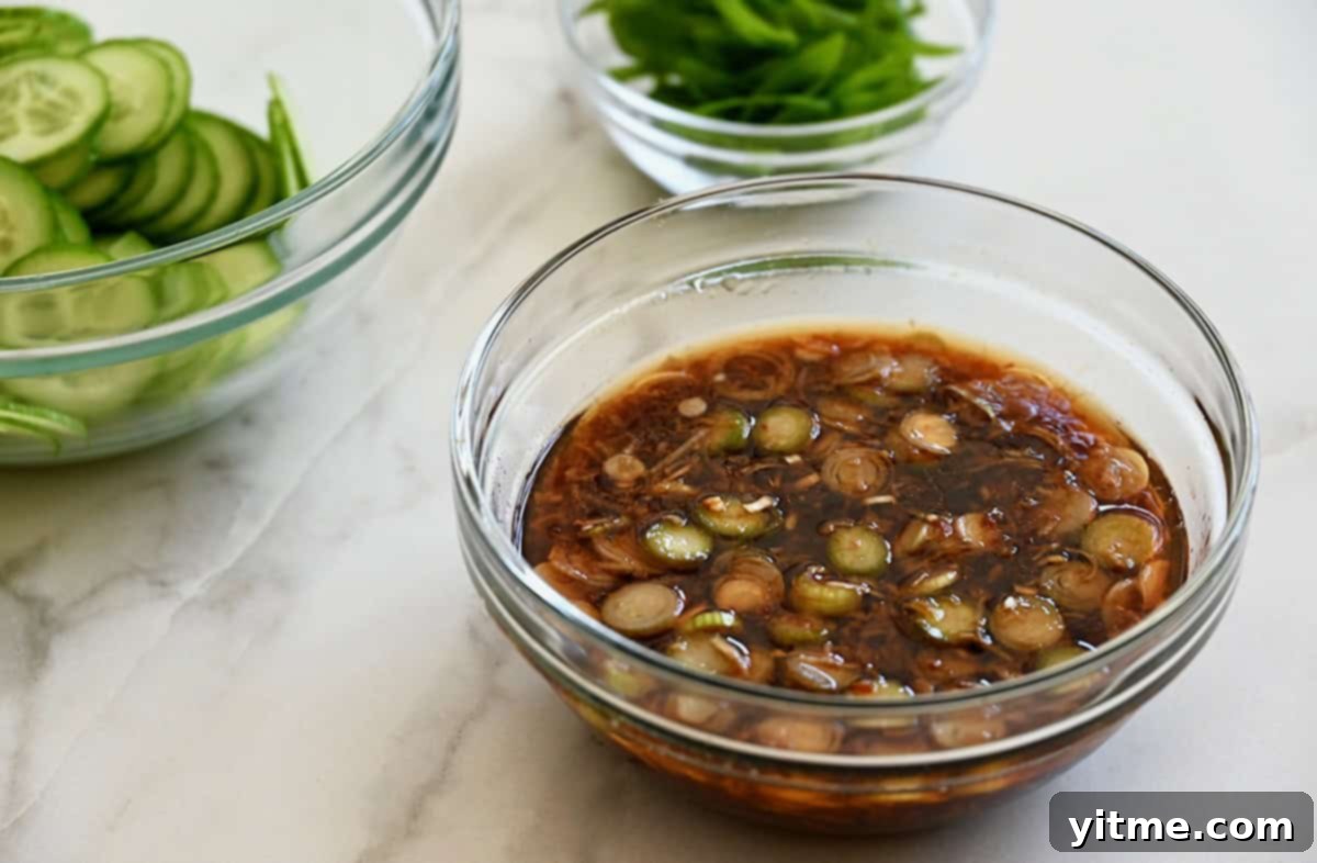 A small bowl containing Korean beef sauce.