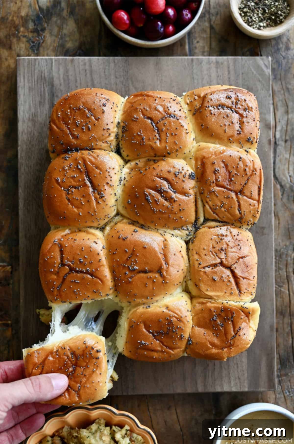 Hawaiian Roll Turkey Sliders with Cranberry Sauce