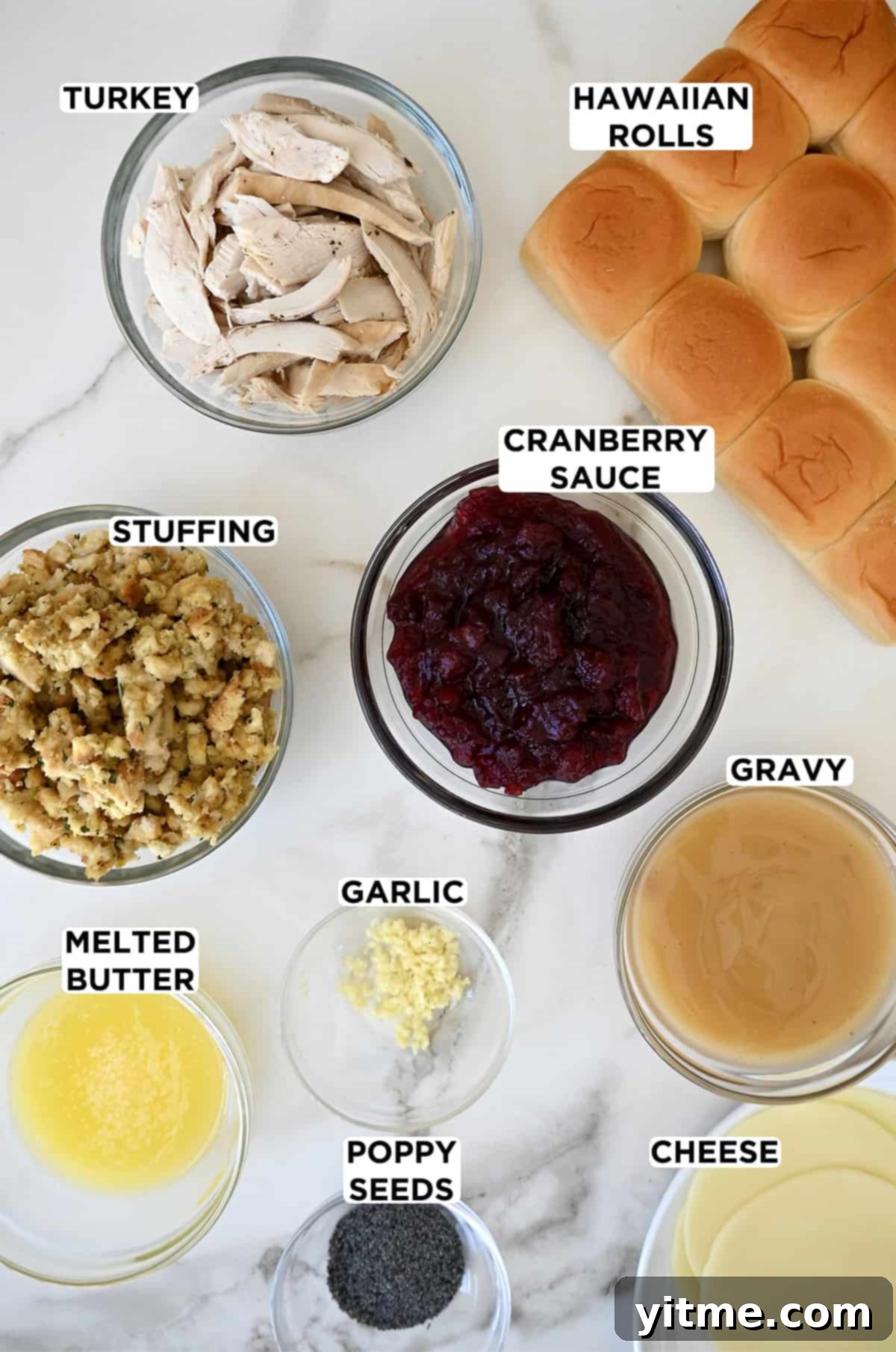 Ingredients for Hawaiian Roll Turkey Sliders with Cranberry Sauce