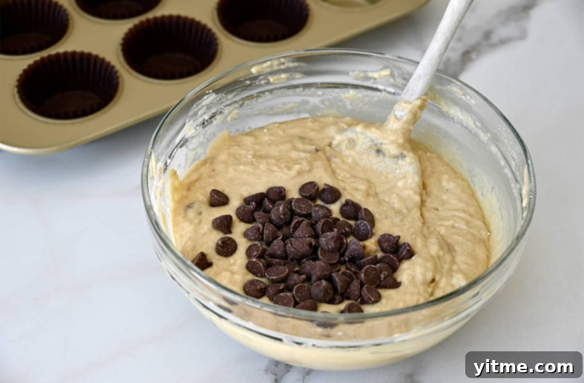 Greek Yogurt Banana Muffins
Deliciously Healthy: Greek Yogurt Banana Muffins 5 Banana muffin batter in a bowl with a spatula.