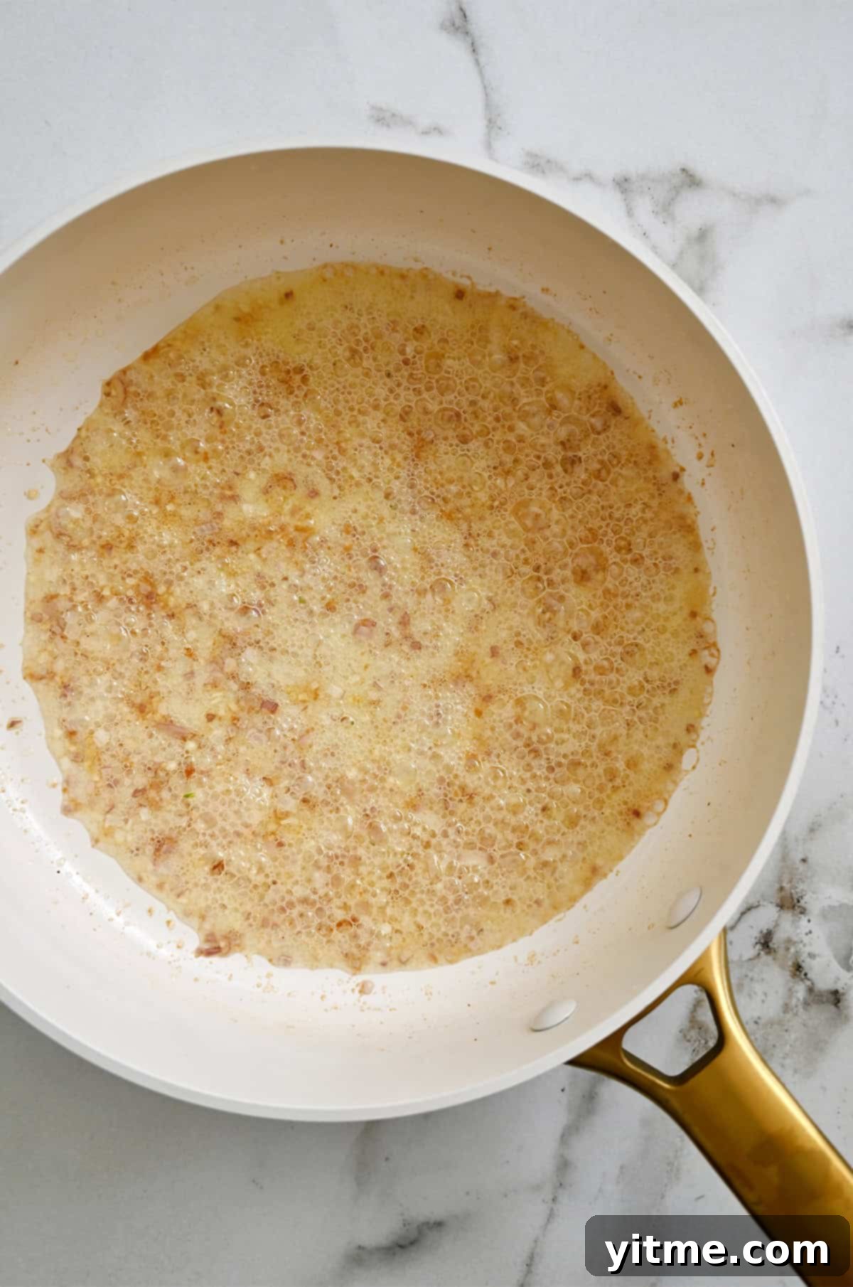 Making a roux for homemade gravy made from scratch.