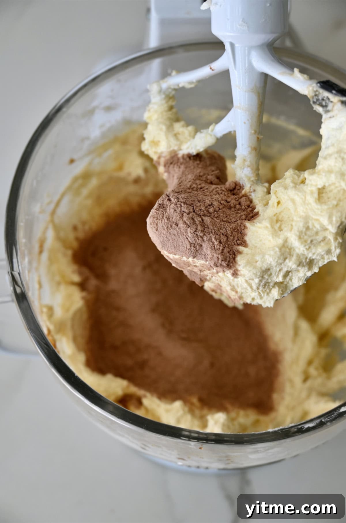 Adding cocoa powder to sugar cookie dough. Delicious and easy recipe!
