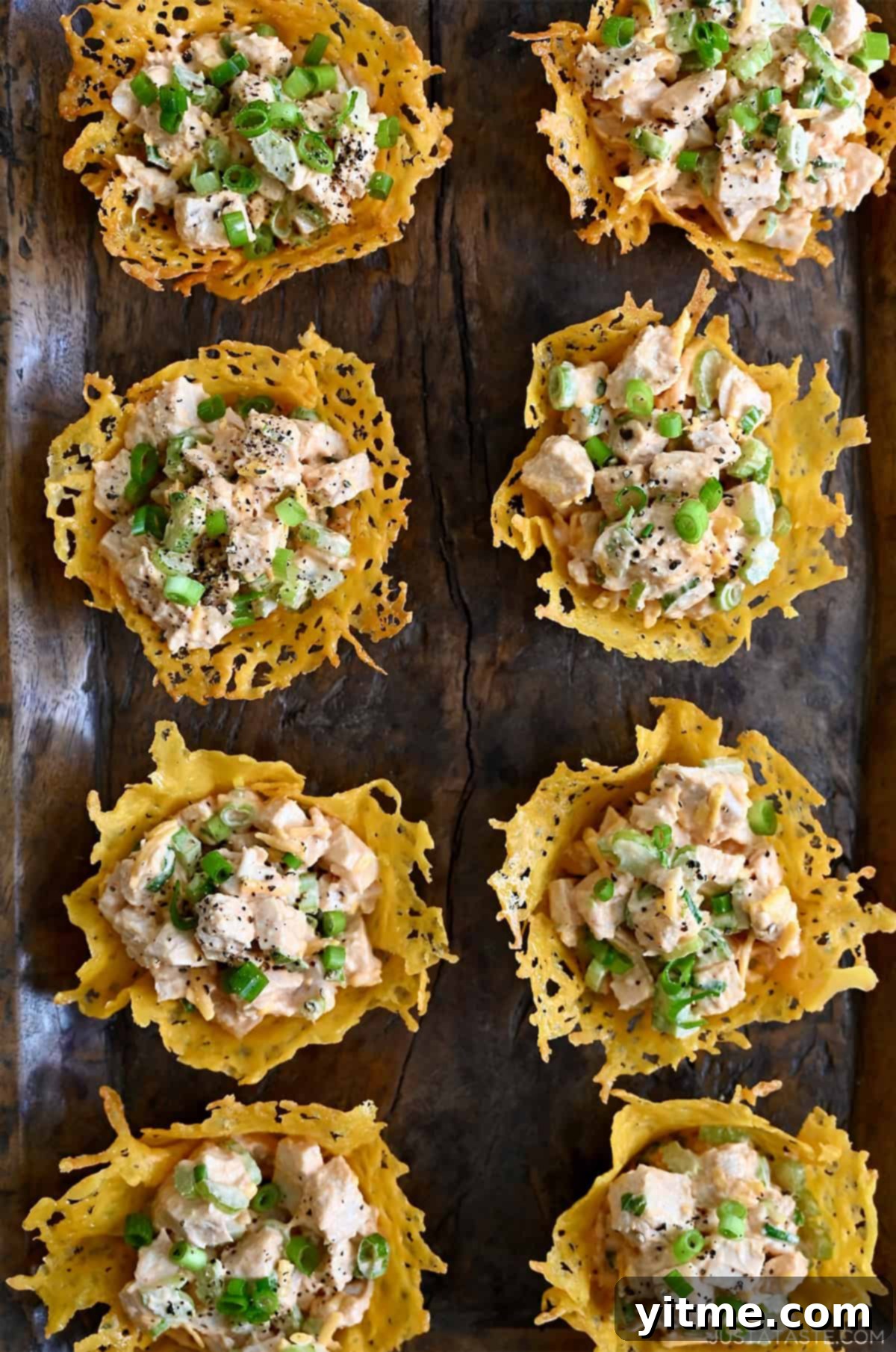 Buffalo Chicken Salad Sensation 7 Buffalo chicken chopped salad in a cheese cup