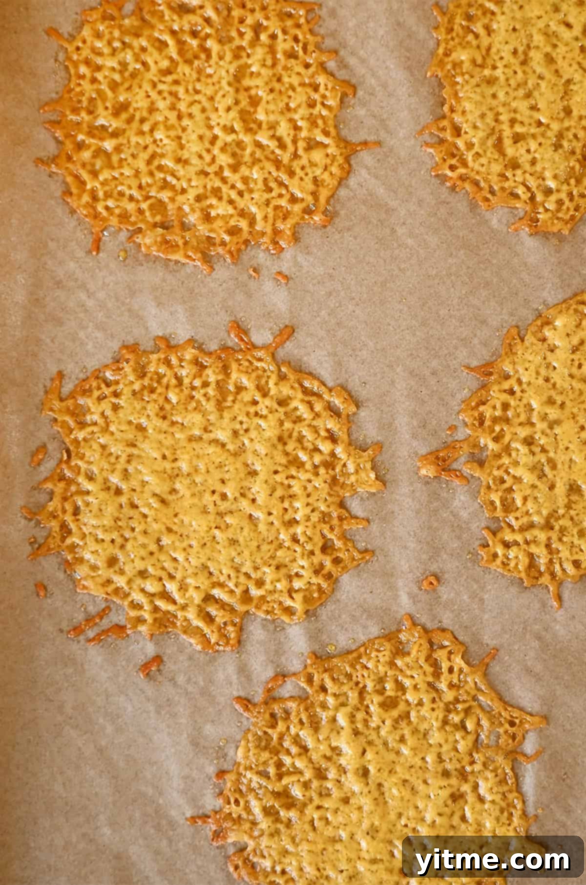 Buffalo Chicken Salad Sensation 9 Melted cheese on parchment paper