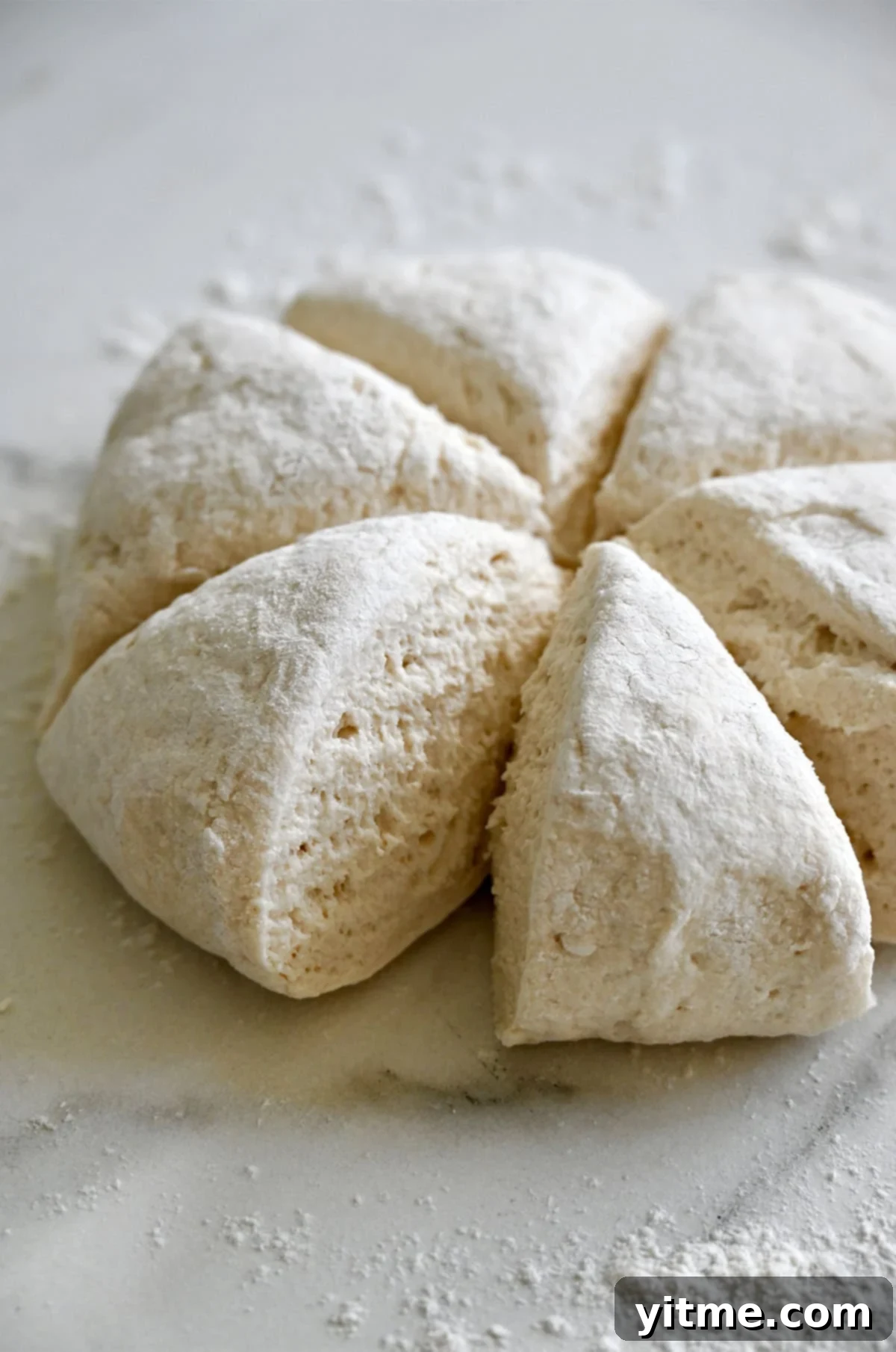 Divided pretzel dough