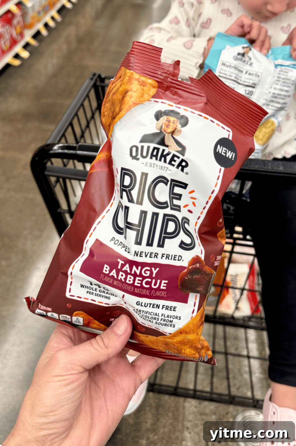 Quaker Oats tangy Barbecue Rice Chips, a savory snack.