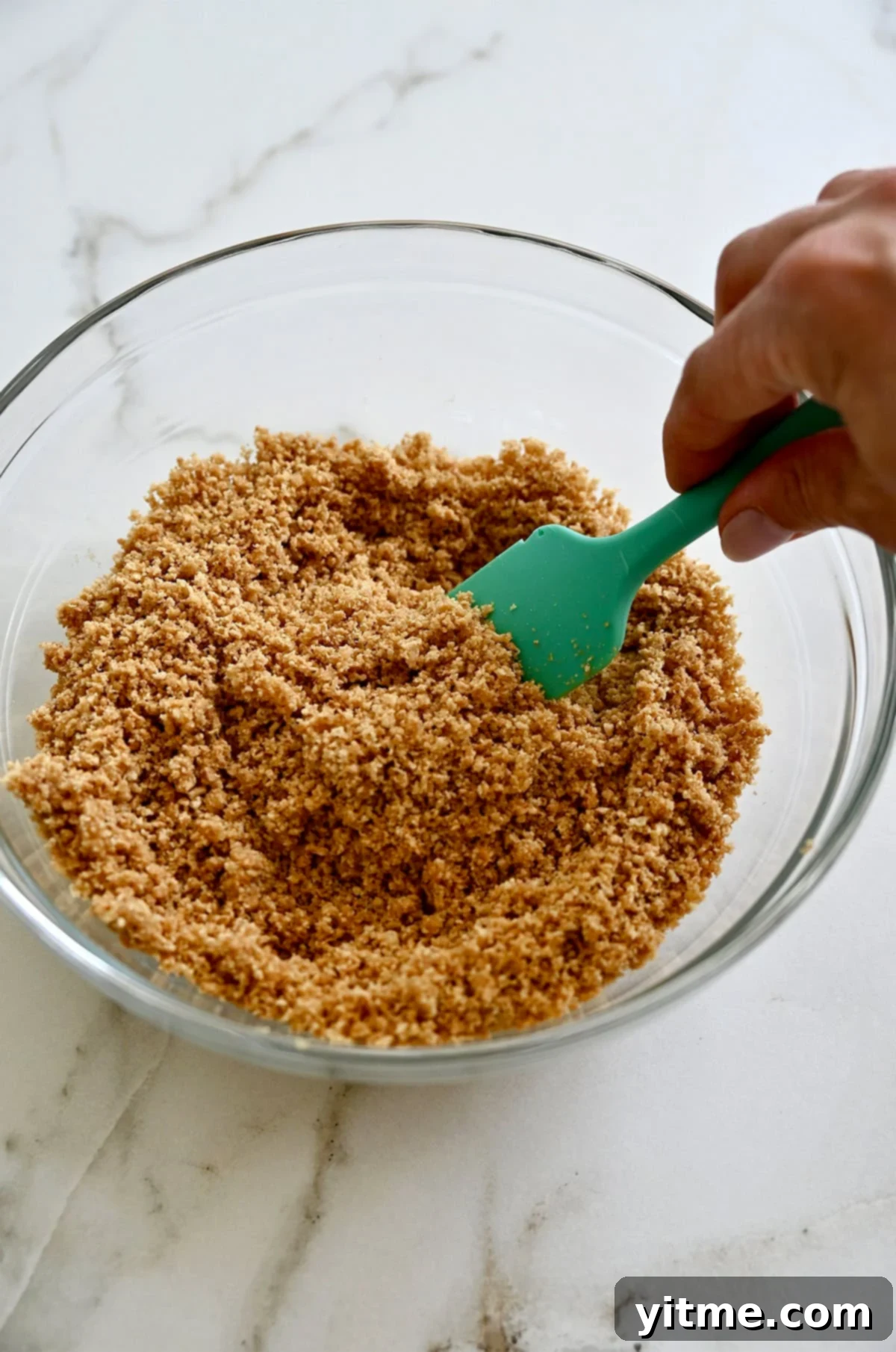 Graham cracker crumbs with butter