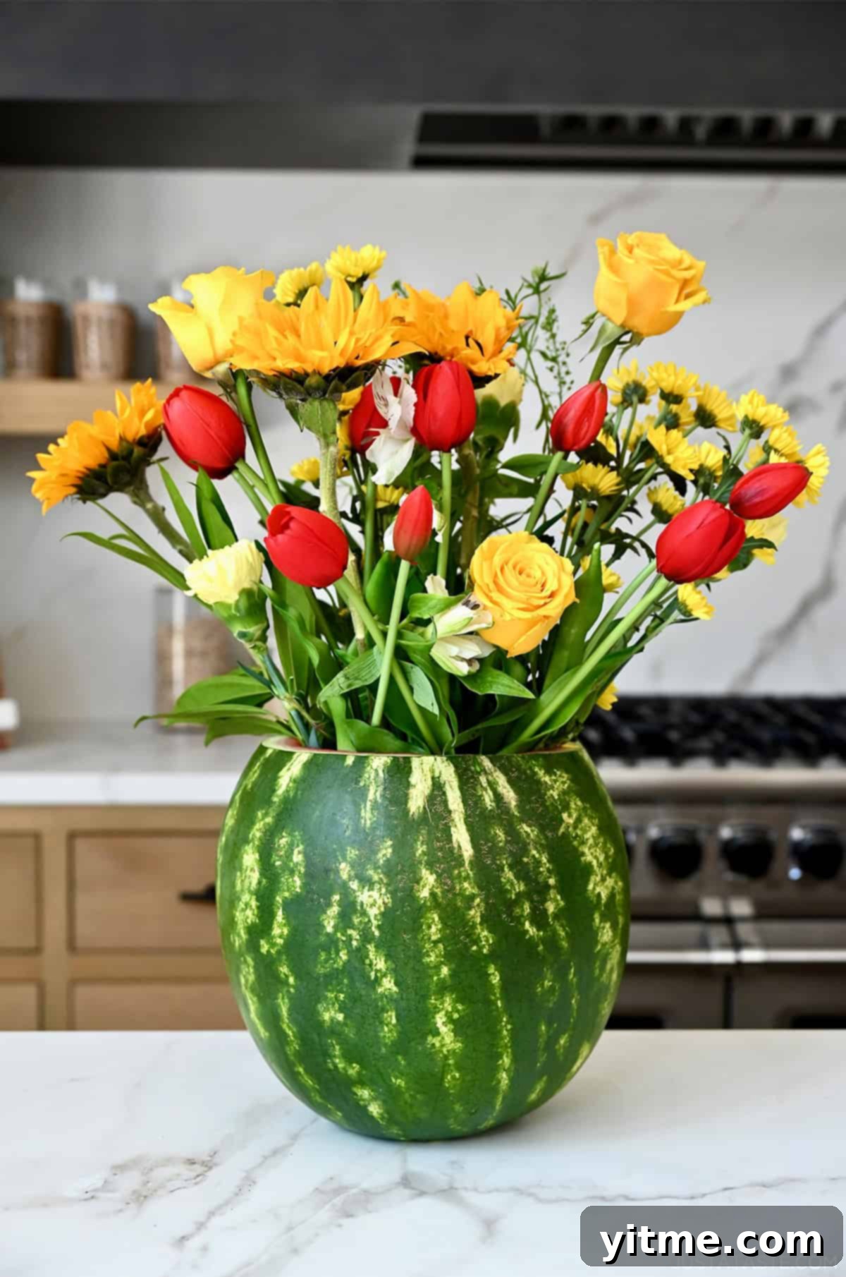 Watermelon flower centerpiece.