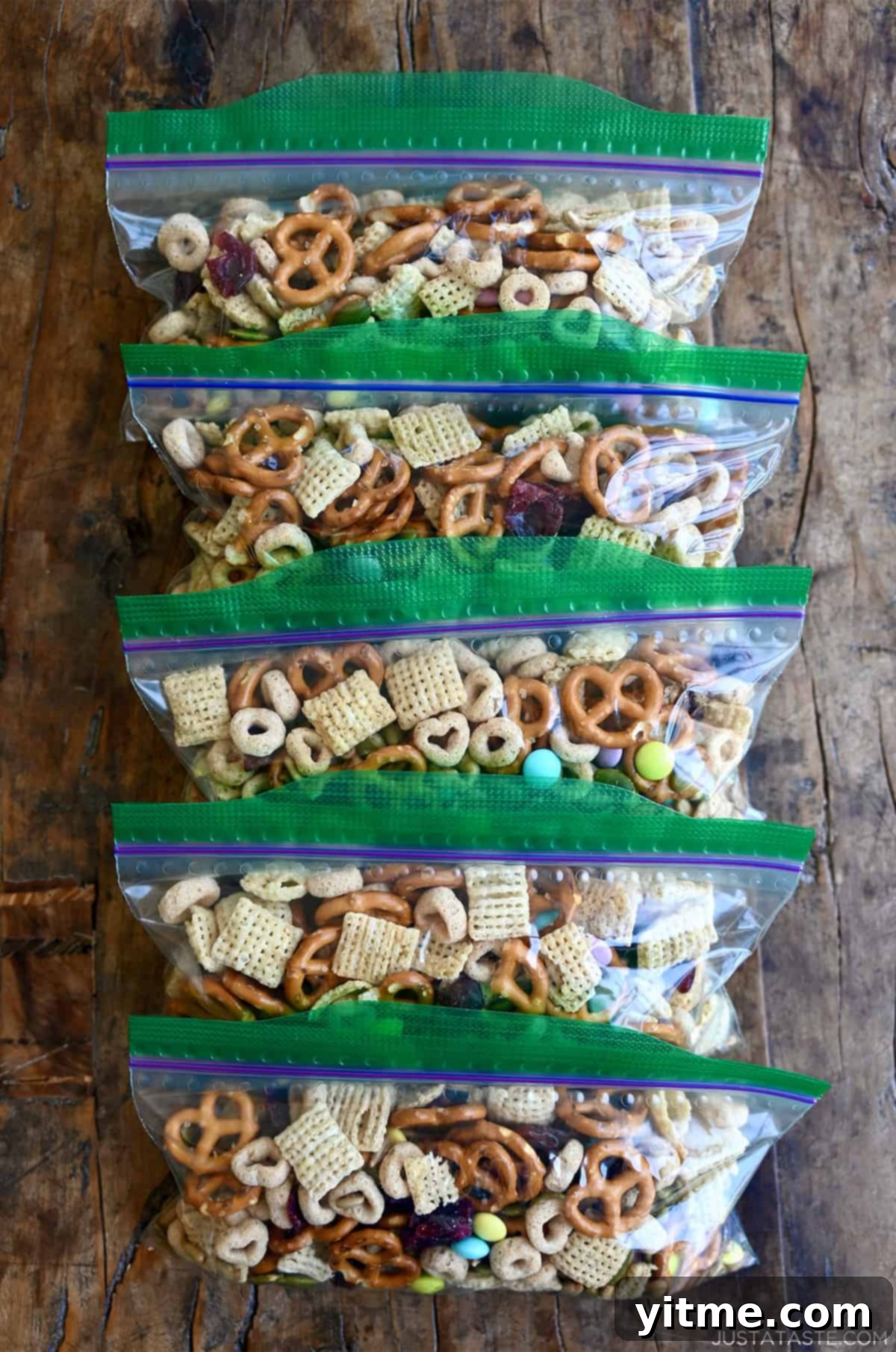 Sandwich bags filled with school-safe trail mix.