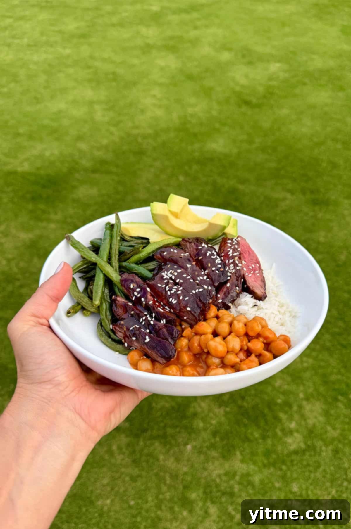 Close-up of a customizable family meal bowl, perfect for picky eaters