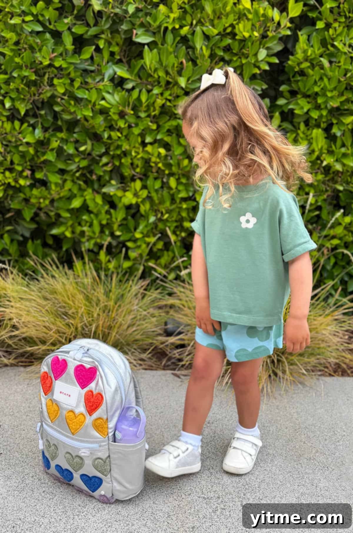 Kelly's four children, excited for their first day of school