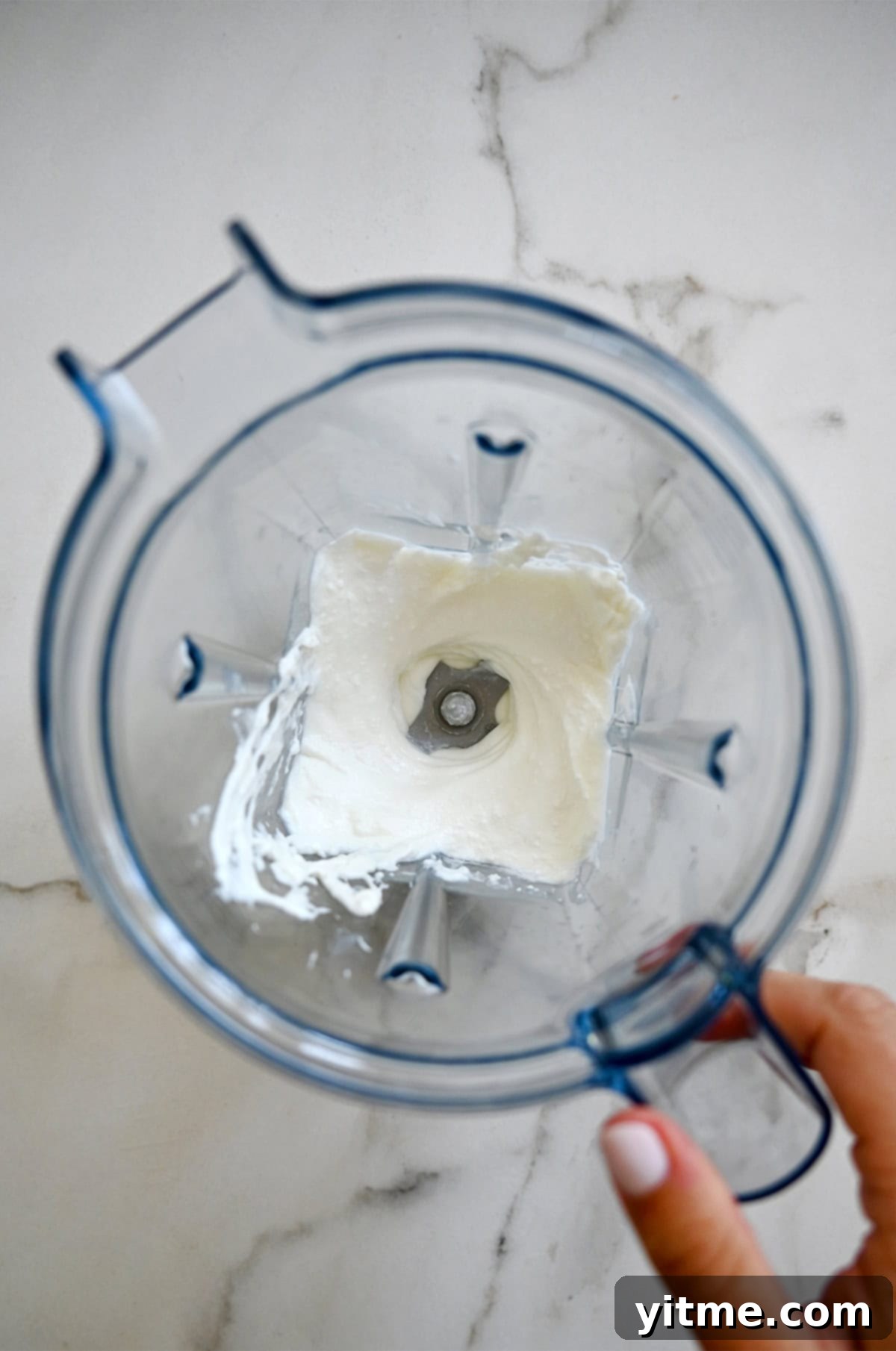 Whipped cottage cheese in a blender.