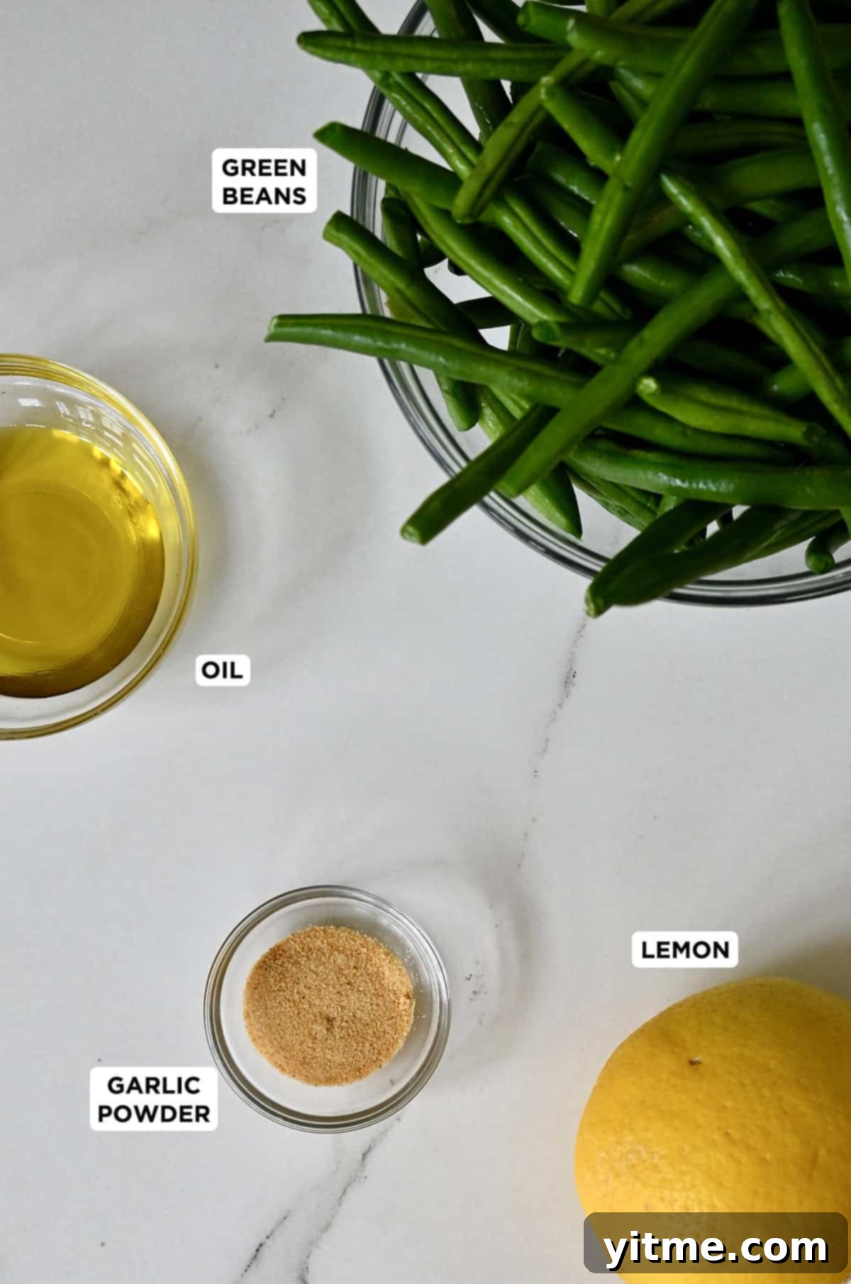 Ingredients for roasted green beans