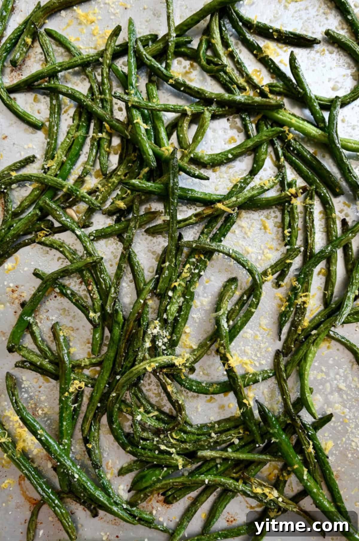 Roasted green beans with lemon and Parmesan