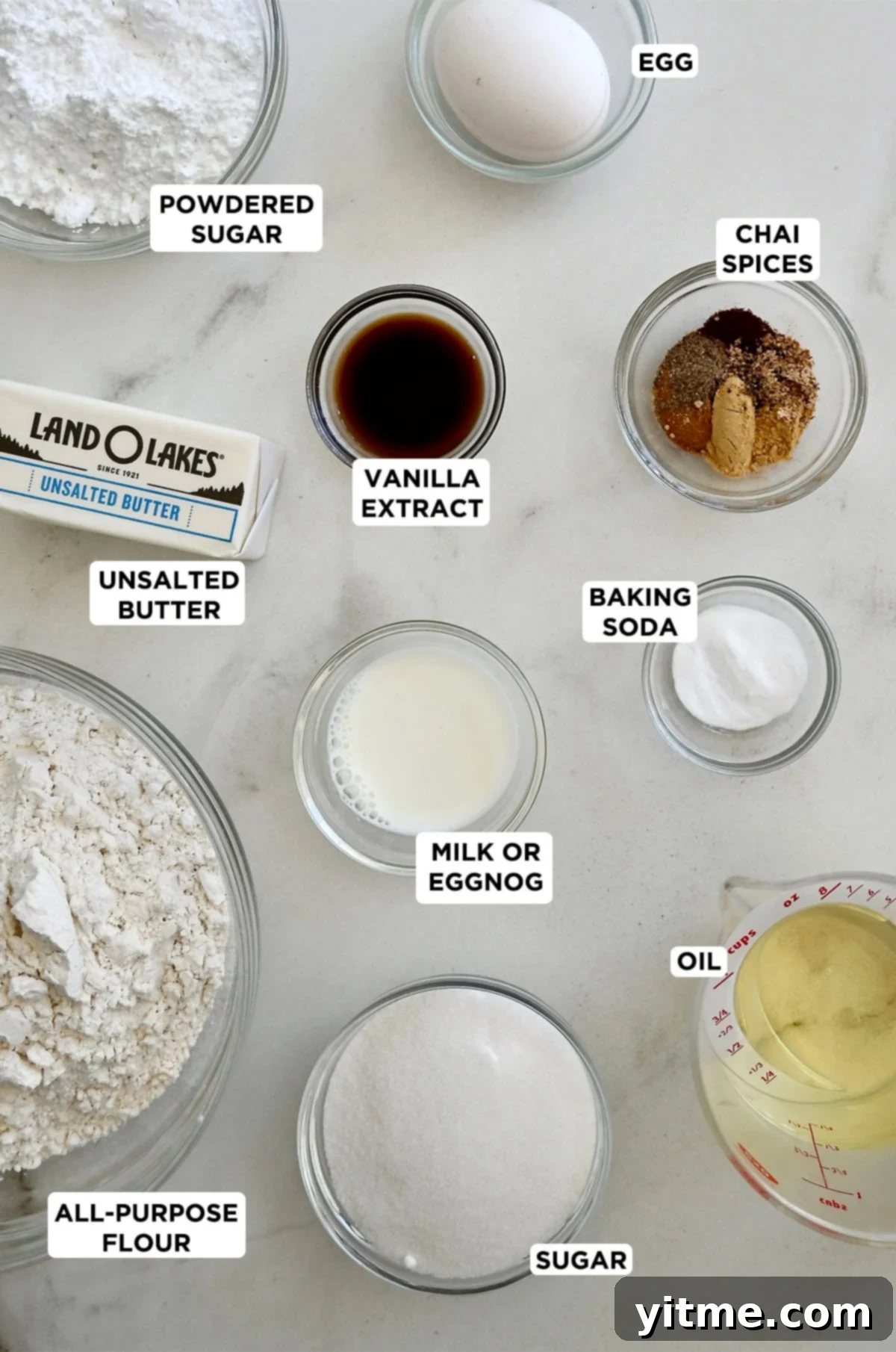 Ingredients for Taylor Swift's chai cookies.