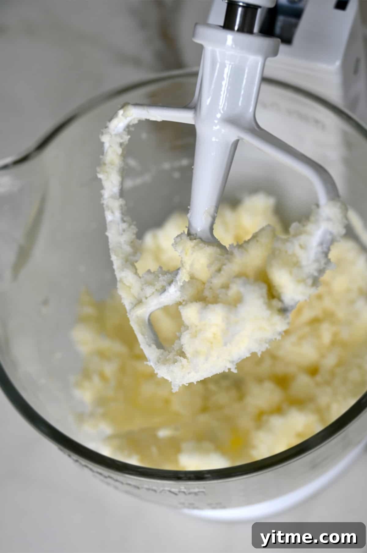 Creamed butter and sugar in a stand mixer.