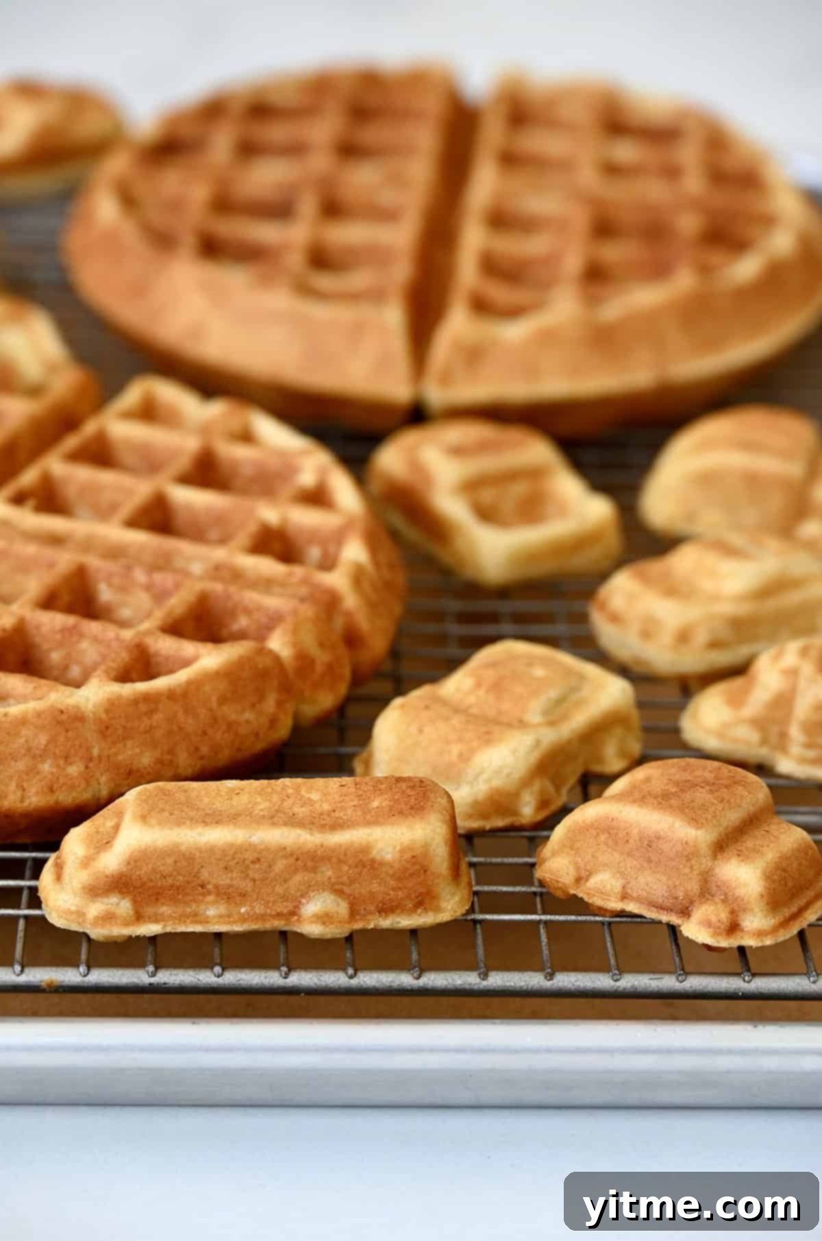 High-protein cottage cheese car-shaped waffles