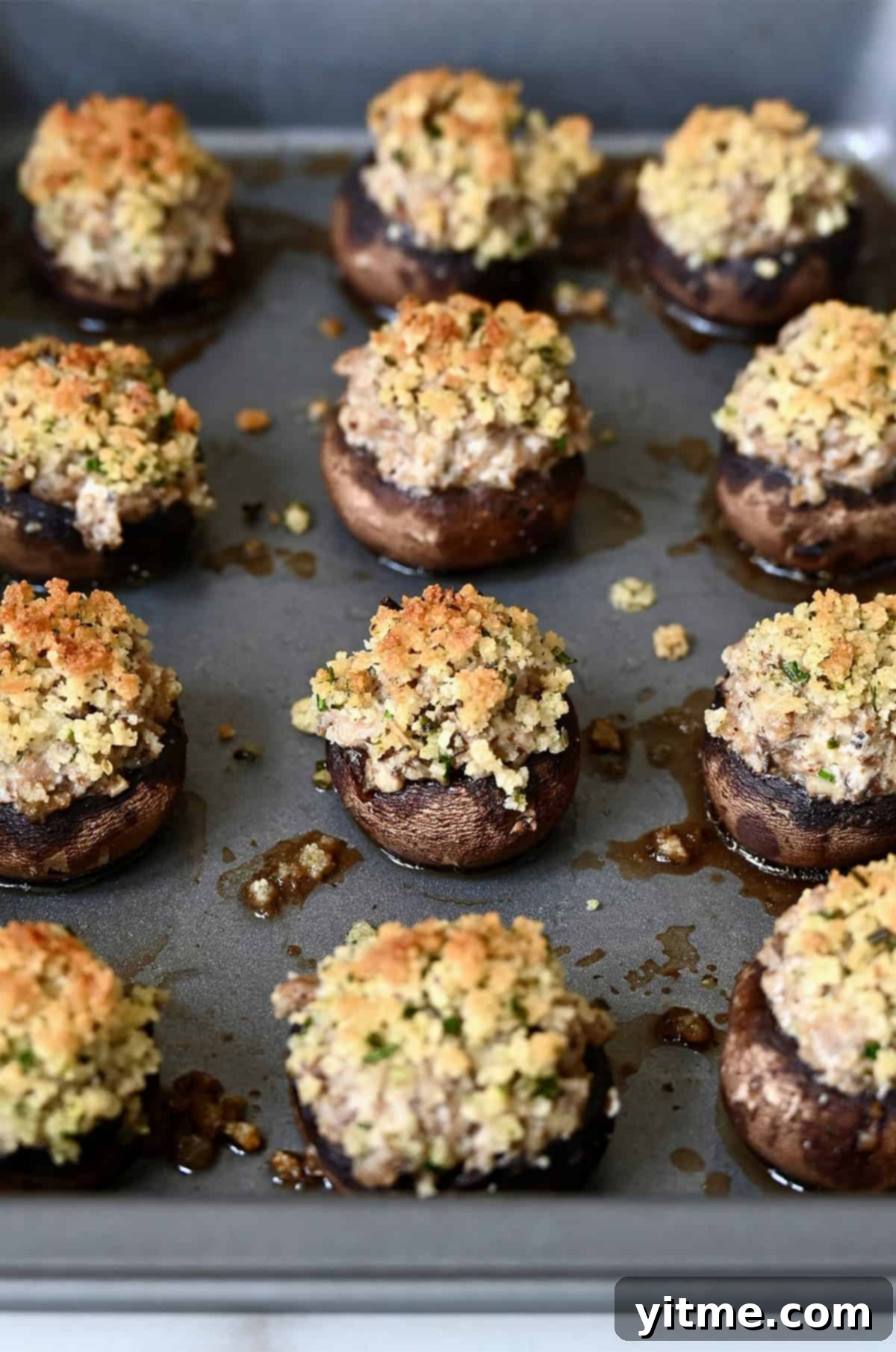 Sausage-Kissed Mushroom Bites 12 Baked stuffed mushrooms