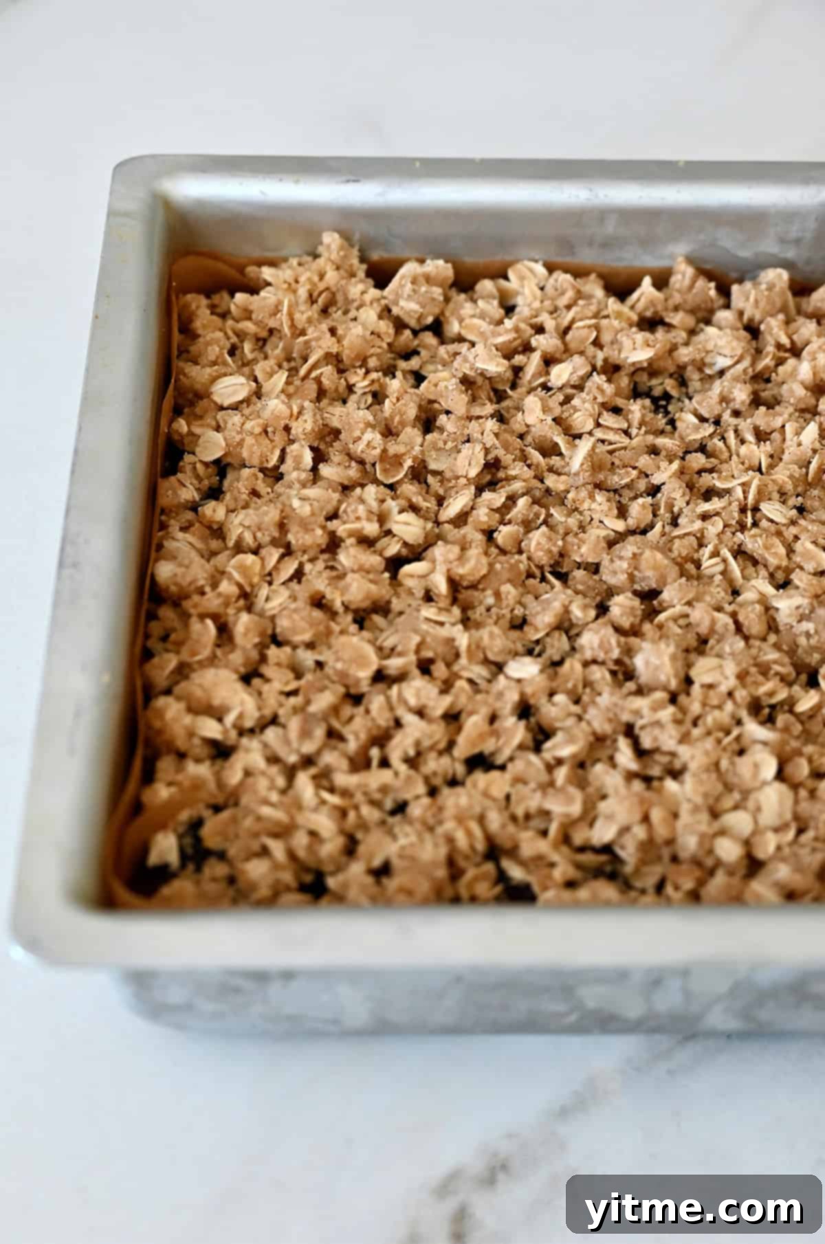 Crumble topping before baking